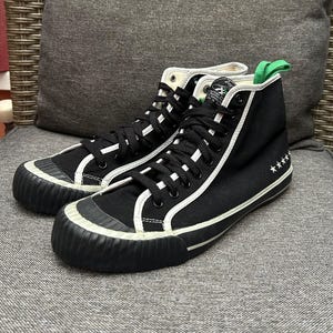 Vintage Asics Black Canvas Army Sneakers Hi-Top Trainers Size 8.5