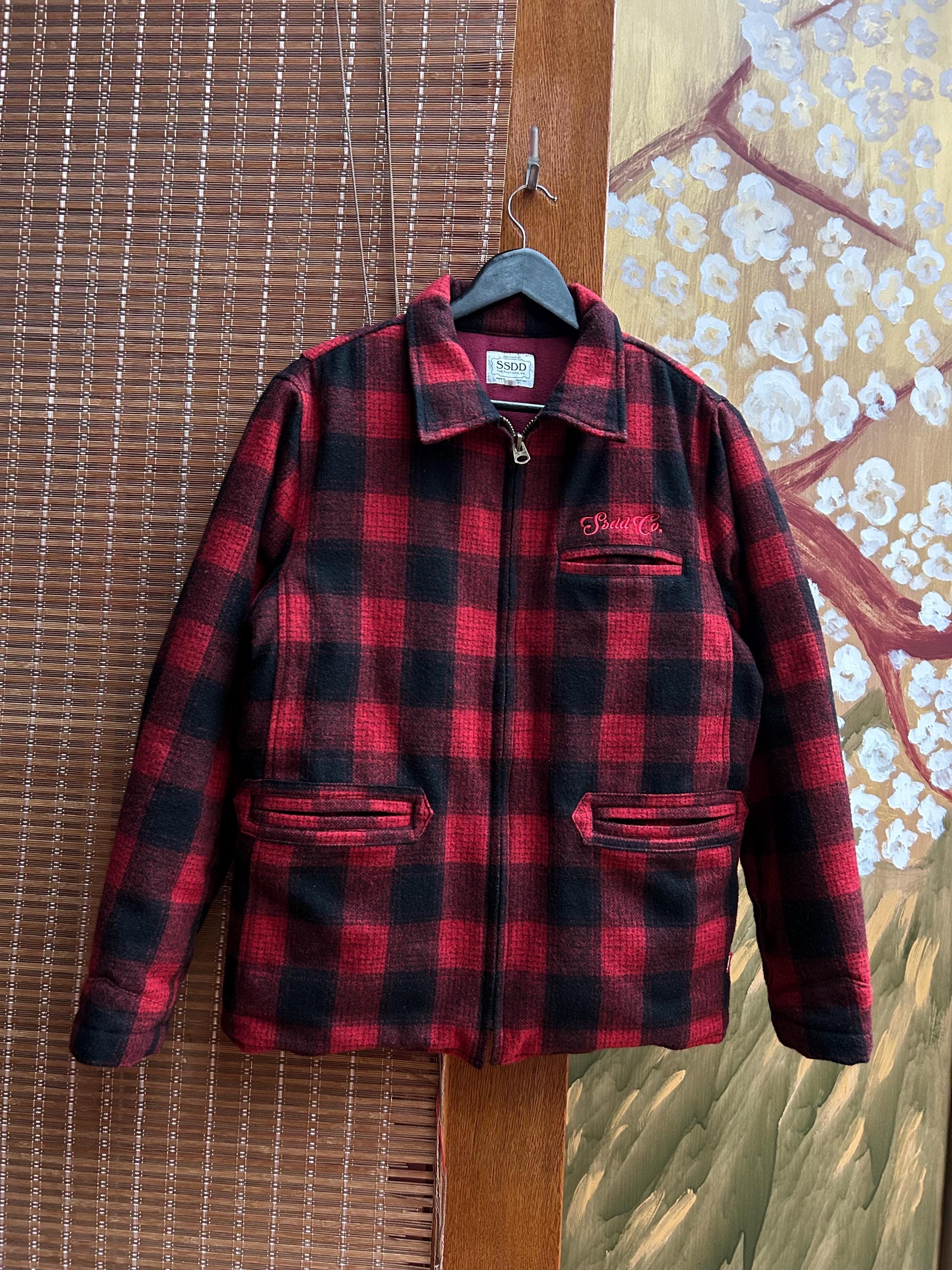 FUCT SSDD Red Buffalo Plaid Work Sports Jacket Size M Talon Zip - Etsy