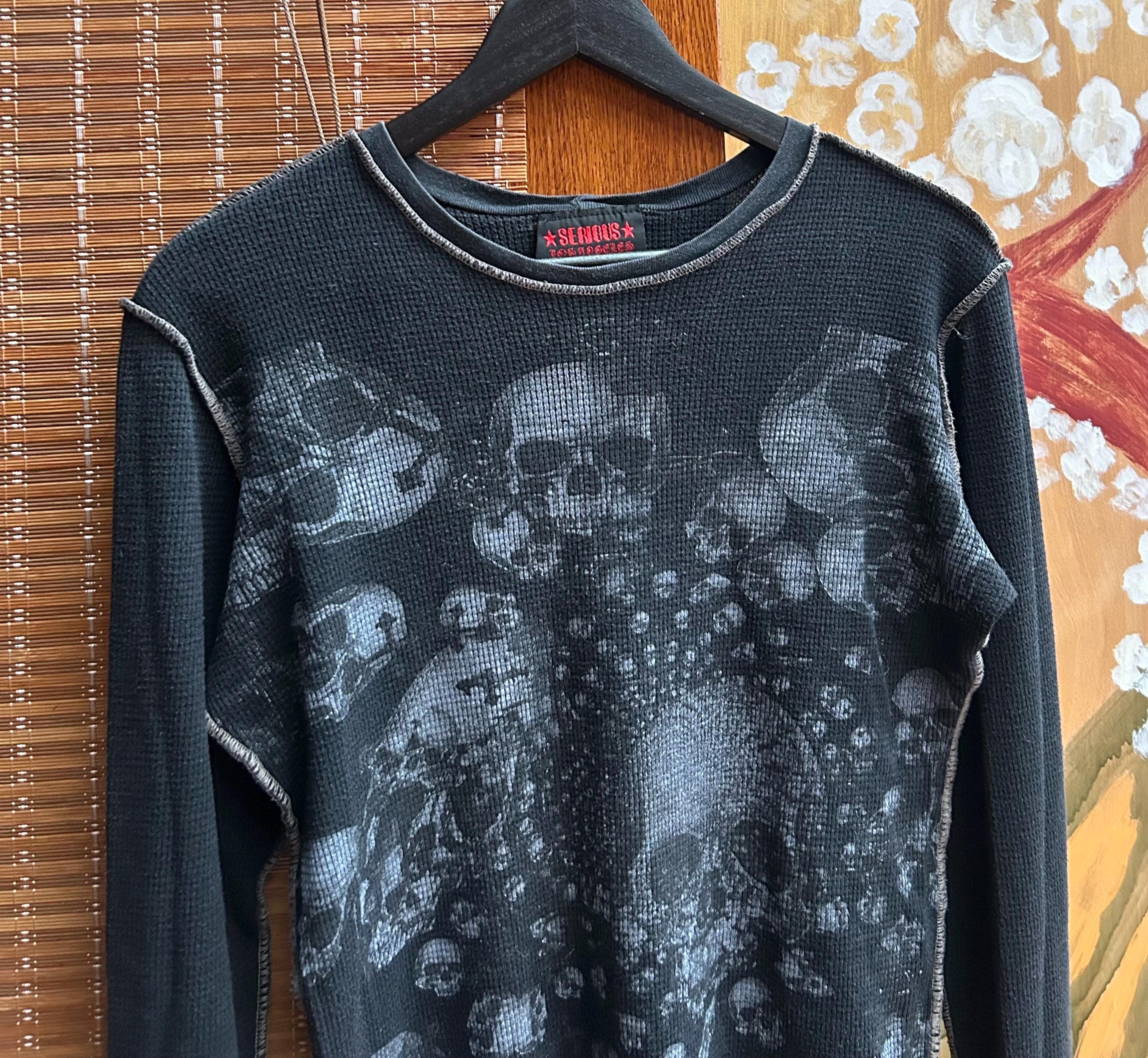 Vintage Y2K Serious Clothing LA Waffle Knit Long Sleeve