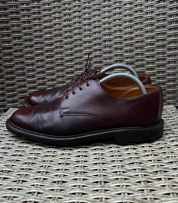 Vintage 90s Grenson Country Label Plain Toe Brown Derby Shoes UK 7 1/2 F