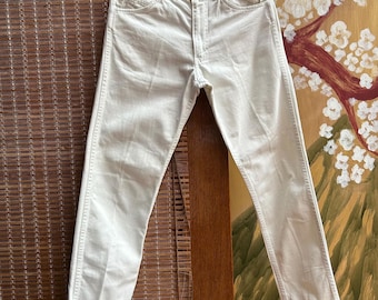 Vintage 60s Levi's Big E White Jeans, Slim Fit (25x30 Altered Hems)