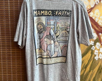 1995 Mambo Faith Loud Shirt Reg Mombassa Jesus Art T-Shirt Size XL Gray