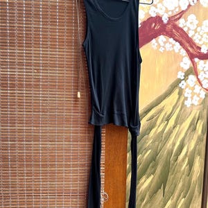 Helmut Lang Archival SS99 (?) Black Cotton Silk Asymmetric Tank Top Size 40 XS