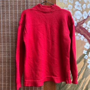 Vintage Traditionelle Guernsey Wolle Roter Fischer Pullover