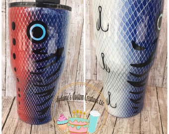 Custom Fishing Lure Tumbler Stainless Steel cup- Personalized Gift, fishing gift,