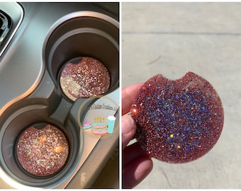 Rose Gold Glitter Car Coaster, Cup Holder Coaster, Car Accessories-Set of 2
