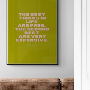 Poster con citazione di Coco Chanel – Stampabile, arte murale di moda per decorare l'armadio o l'ufficio