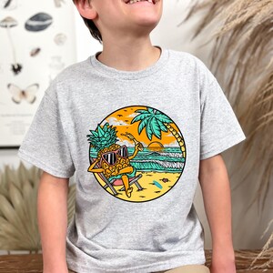 Pineapple Summer png, Beach Vacation Clipart, Cool Fruit png, Tropical Kids Shirt Design, Funny Pineapple Sticker, Summer Vibes svg