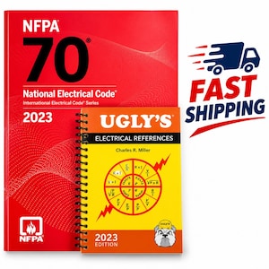 NFPA 70 2023 Electrical Code + Ugly's Electrical Reference (Spiral) + Index tabs
