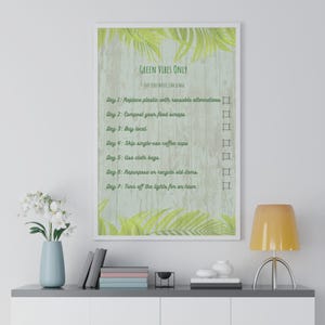 Umweltfreundliches 7-Tage-Zero Waste Challenge Poster - Nachhaltige Lebenswandkunst, nur Green Vibes, wiederverwendbare Alternativen, Kompostierungsanleitung