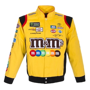 Kyle Busch #18 M&M's NASCAR Racing Jacket | JH Design Sponsor Patch Bomber