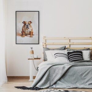 Stampa murale di Bulldog, Arte moderna con cani, Decorazione minimalista per animali domestici, Download di poster di animali, Decorazione murale di cani divertenti, Stampa digitale istantanea