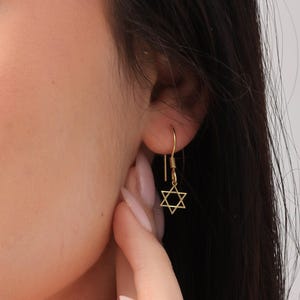 Star of David Earrings,Jewish Star Charm,Silver Magen David Earrings,Tiny Star of David Jewelry,Gold Star Earrings,Religious Jewish Earrings
