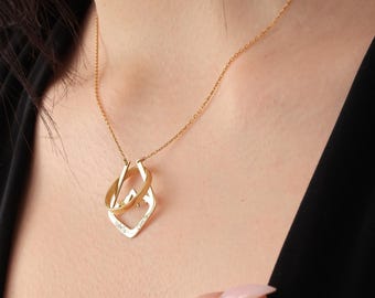 Gold Bergkette Ringhalter Halskette Benutzerdefinierte Ringhalter Halskette Sterling Silber Ring Halter Geometrische Ringhalter Halskette für Mama