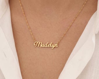 Personalized Gold Name Necklace Sterling Silver Singapore Chain Necklace Layering Name Necklaces Minimalist Nameplate Necklace