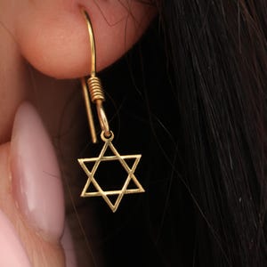 Sterling Silver Star of David Earrings, Jewish Star Charm, Silver Magen David Earrings, Tiny Star of David Jewelry,Gold Star Earrings,