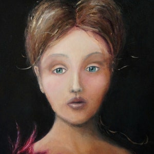 Young Lady Royal. Museum-Wrapped Hand-Embellished Replica Stretched Canvas print of Original Painting by Fae Factory Artist Dr Franky Dolan image 3
