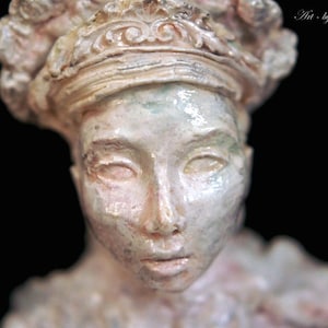 Hand Sculpted Bust! BLOOMING NYMPH by Fae Factory Visionary Artist Dr Franky Dolan (Original Spiritual Art Altar Sculpture Clay Bust statue)