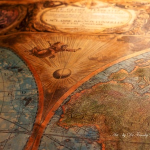 Hand Painted Old World Map Canvas Antique Map Original Painting Fine Art Map Tapestry World Map Fae Factory Fantasy Art by Dr Franky Dolan image 7