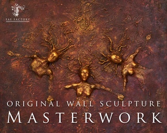 The Agreement. AVAILABLE NOW Spiritual Wall Sculpture by Fae Factory Visionary Artist Dr Franky Dolan (clay relief canvas painting) {VIDEO!}