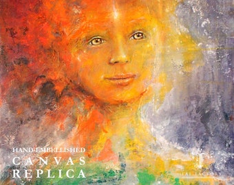 Crystal Soul #3. Museum-Wrapped Hand-Embellished Replica on Stretched Canvas from Original Painting by Fae Factory Artist Dr Franky Dolan