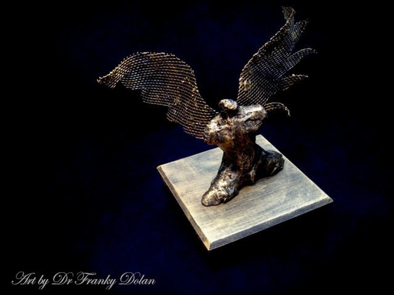 Body of an Angel. Clay and Metal Sculpture COMMISSION Sculpture by Fae Factory Visionary Artist Dr Franky Dolan Original spiritual art image 2