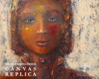 Hazel, Reconnected. Museum-Wrapped Hand-Embellished Replica on Stretched Canvas from Original Painting by Fae Factory Artist Dr Franky Dolan