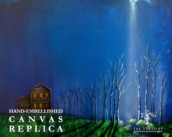 Miracles Happen Everywhere. Hand-Embellished Replica on Museum Canvas of Original Painting by Fae Factory Visionary Artist Dr Franky Dolan