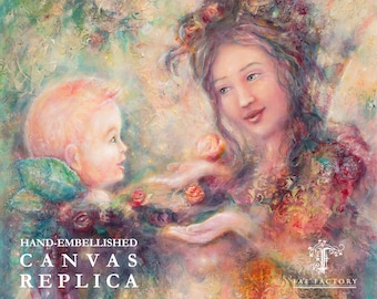A Baby's Dream. Museum Canvas Hand-Embellished Replica Stretched Canvas Print of Original Painting by Fae Factory Artist Dr Franky Dolan