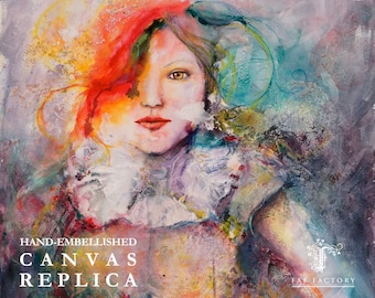 La Fioraia. Museum Canvas Hand-Embellished Replica, Stretched Canvas Print of Original Painting by Fae Factory Artist Dr Franky Dolan! Art