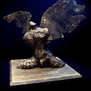 Body of an Angel. Clay and Metal Sculpture COMMISSION Sculpture by Fae Factory Visionary Artist Dr Franky Dolan Original spiritual art image 1