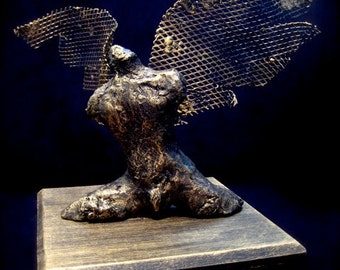 Body of an Angel. Clay and Metal Sculpture -COMMISSION- Sculpture by Fae Factory Visionary Artist Dr Franky Dolan (Original spiritual art)
