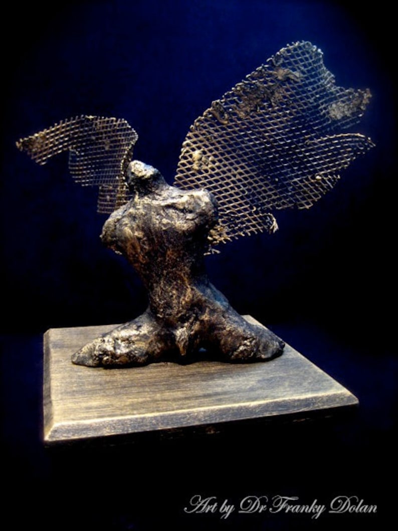 Body of an Angel. Clay and Metal Sculpture COMMISSION Sculpture by Fae Factory Visionary Artist Dr Franky Dolan Original spiritual art image 1