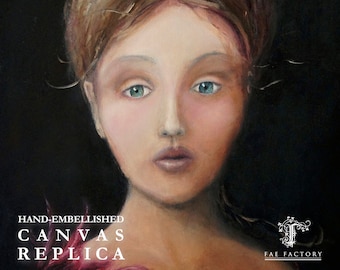 Young Lady Royal. Museum-Wrapped Hand-Embellished Replica Stretched Canvas print of Original Painting by Fae Factory Artist Dr Franky Dolan!