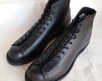 Men's Handmade Black leather mountain boot ankle high, men’s classic boots.