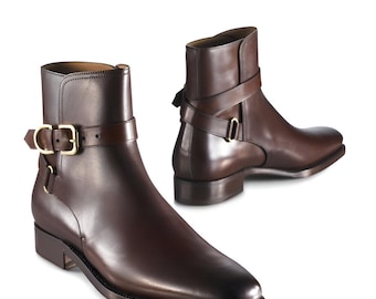 New men’s fashion Handmade Brown Jodhpur  leather boots, men’s classic boots.