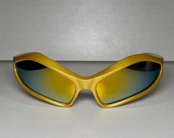 Y2K Wrap Around Sunglasses: Polarized Rave Techno Sunnies