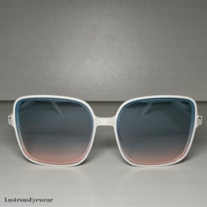 Oversized Sunglasses, Vintage Sunglasses, Women Sunglasses, Large Square Sunglasses, Pastel Sunglasses, 70s Vintage Clear Frame Sunglasses
