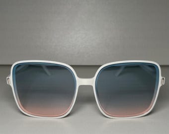 Gafas de sol cuadradas de gran tamaño: montura transparente vintage de los años 70