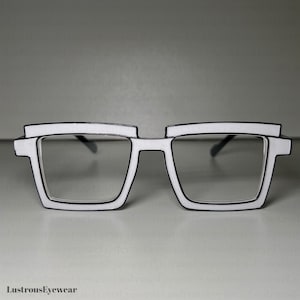 Białe, kwadratowe okulary przeciwsłoneczne oversize: styl retro lat 90.