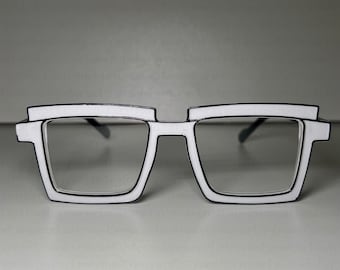 Gafas de sol blancas cuadradas extragrandes: estilo retro de los 90