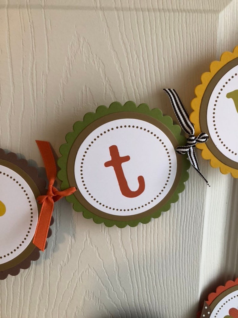 Happy Birthday Banner Pilgrim Turkey Thanksgiving Collection: Large Custom Banner Personalized Made to Order Pumpkin Pie Pumpkin.