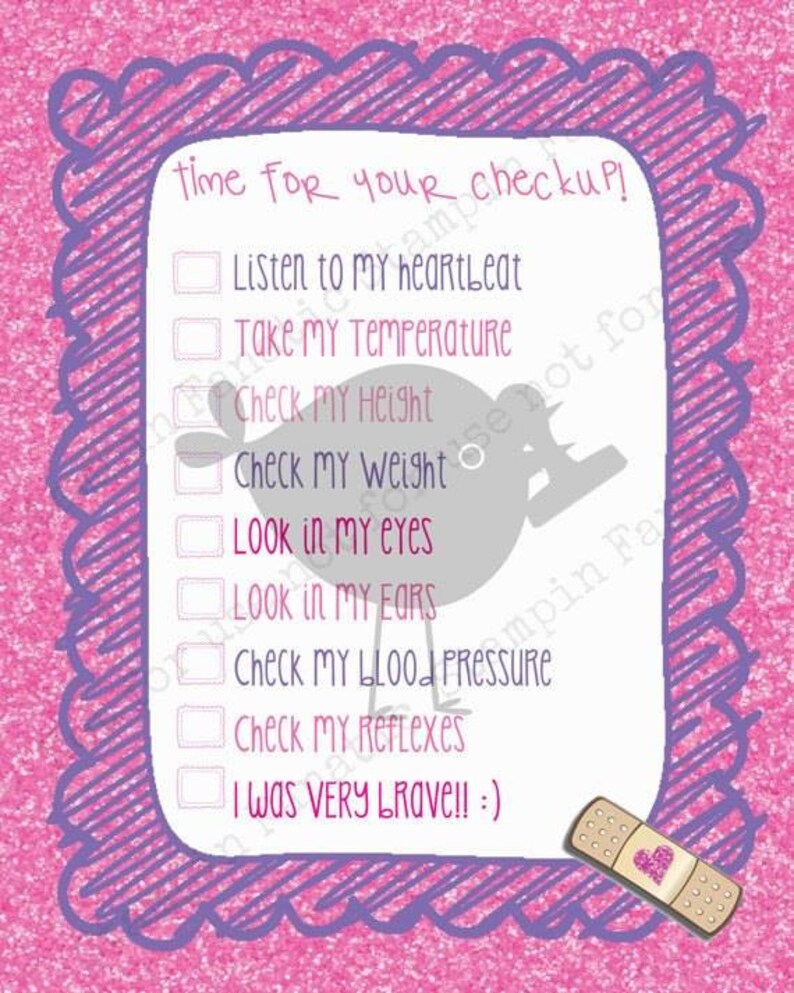 Doc McStuffins Inspired Time For Your Check up Checklist Doc Etsy