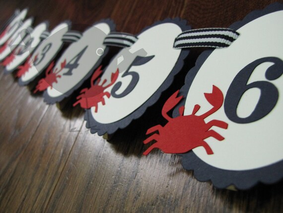 Sailing Boy Collection: Monthly Nautical first birthday photo banner. Nautical Birthday. Picture Banner. First Year Banner. Navy. Red Crabs Il_570xn