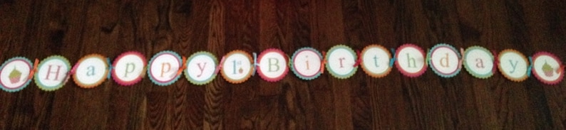 Vibrant Summer BRIGHTS Polka Dot Large Birthday Banner Cupcake Polka Dot Girl Personalized. Colorful First Birthday Candle