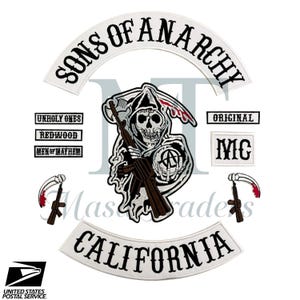 Sons Of Anarchy Grim Reaper Logo Biker Embroidery Patch Iron On Sew On Free Ship To USA