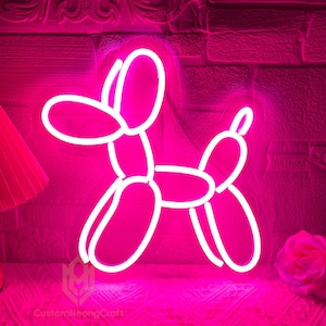 Ballon Dog Neon Sign, Kids Room Decor, Ballon Dog Wall Art Neon Animal Lights, Nursery Neon Sign, Custom Neon Neon Light, Wall Art Decor