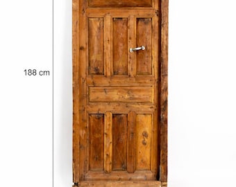 Antique Moroccan Wooden Door Hand Carved Berber Panel | Rustic Tribal Wall Decor | Large Vintage