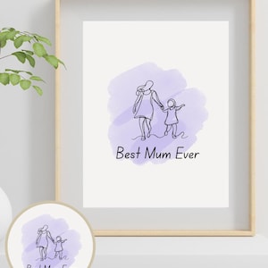 Best Mom Ever | Best Mum Ever | 4 Bundle | Pastel Watercolor Wall Art Printable | Mother&#39;s Day Gift | Instant Download | Daughter | Son