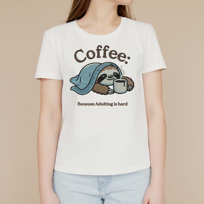 Baby Little Sloth Machine Embroidery Design, Sleeping Sloth Embroidery ...